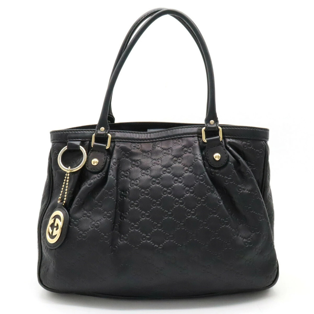 Gucci Guccissima Sukey Tote Bag Shoulder Carry Leather Black
